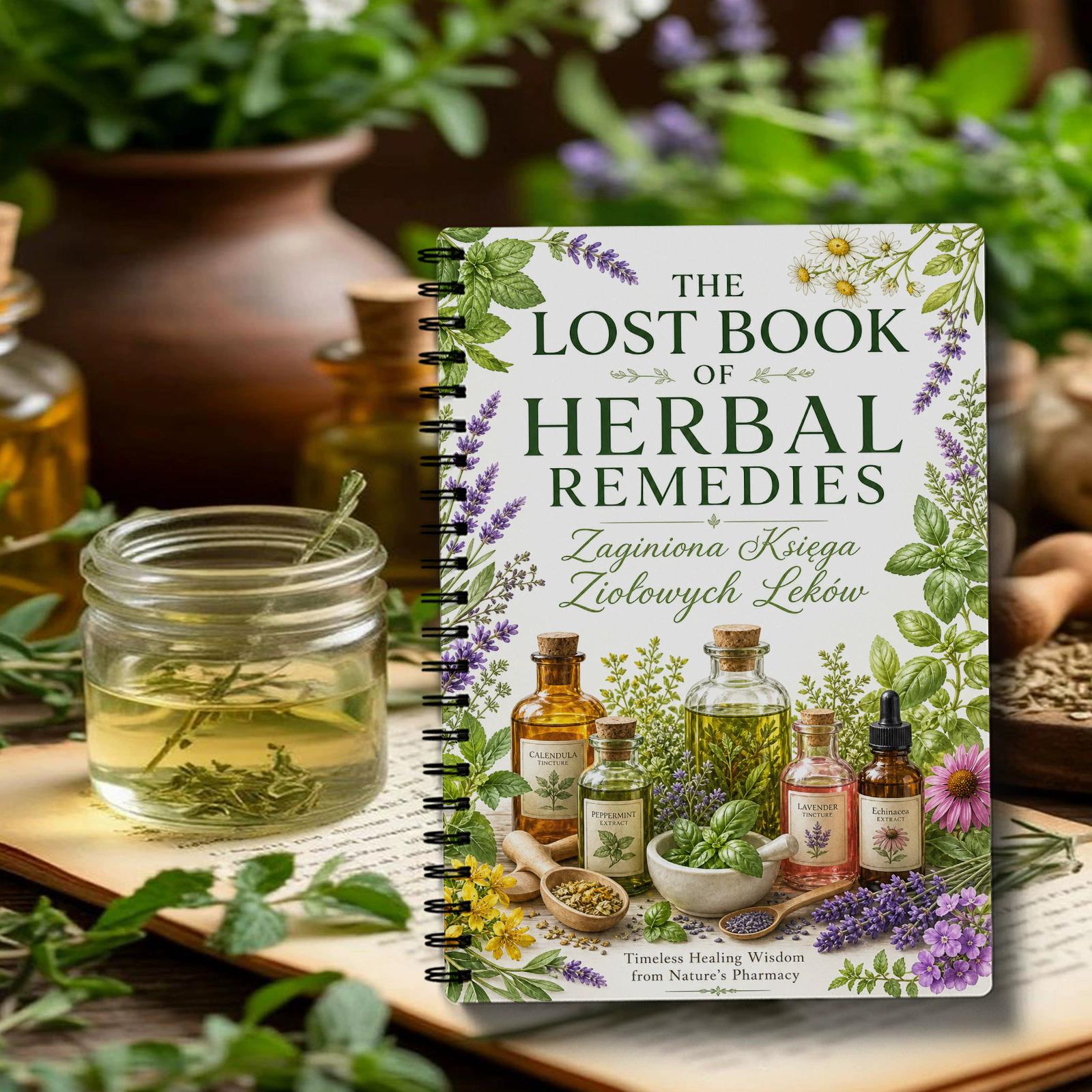 Natural Herbal Wellness - Quaderno a Spirale con Copertina in