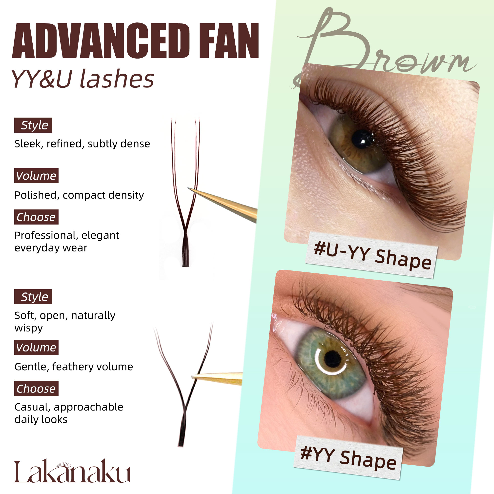 LAKANAKU Ciglia a U Marrone Sc - Red Clover Flower recensione e prezzo